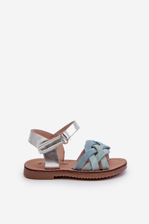 sandales Enfants avec attaches adhésives Z Przeplatającymi Się Paseczkami couleur bleu Dianttha