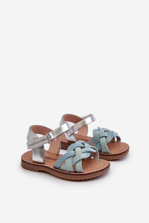 sandales Enfants avec attaches adhésives Z Przeplatającymi Się Paseczkami couleur bleu Dianttha