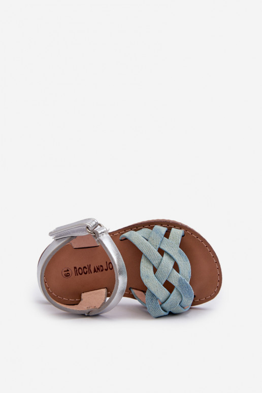 sandales Enfants avec attaches adhésives Z Przeplatającymi Się Paseczkami couleur bleu Dianttha