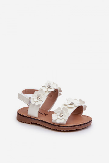 Sandales laquées Enfant Ozdobione à motifs floraux Tinette en blanc 2