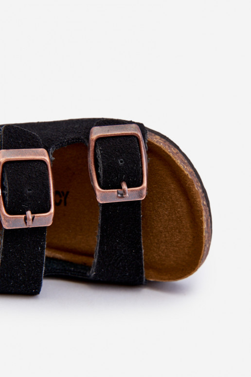 sandales Enfant avec plateforme avec attaches adhésives de couleur noire Rorria sandales Enfant avec plateforme avec attaches adhésives de couleur noire Rorria