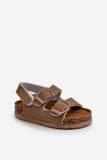sandalen Kinderplatform met zelfklevende sluitingen kaki kleur Rorria 2