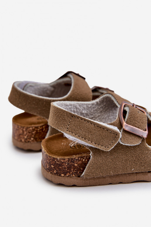sandales Plateforme enfant à attaches adhésives couleur kaki Rorria