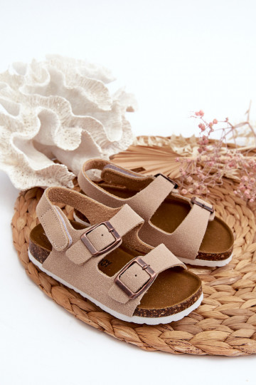 sandale Plateforme enfant avec attaches adhésives beige Rorria