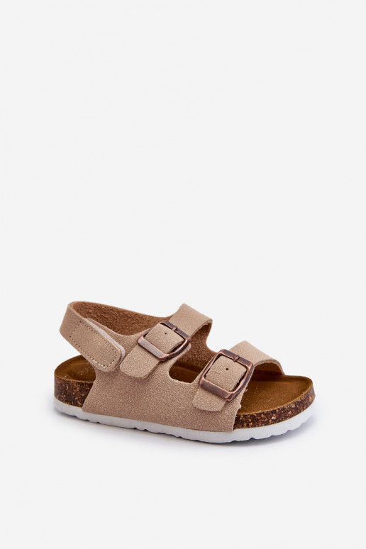 Sandale Kinder-Plateau mit Klebeverschlüssen beige Rorria