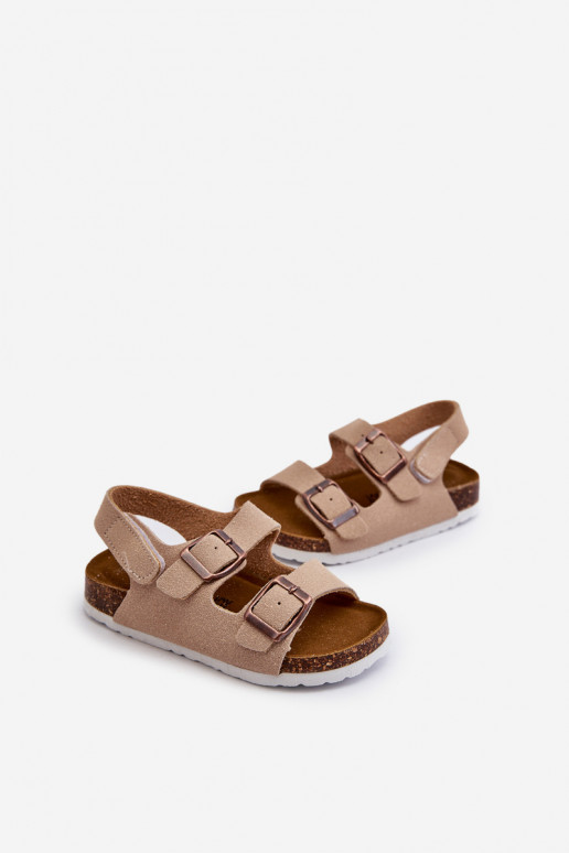 sandale Plateforme enfant avec attaches adhésives beige Rorria