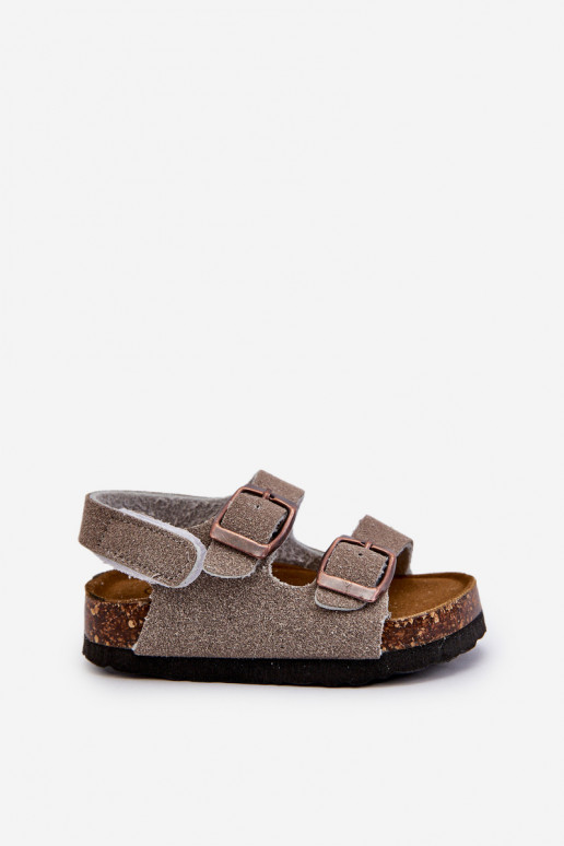 sandalen Kinderplatform met zelfklevende sluitingen grijze kleur Rorria