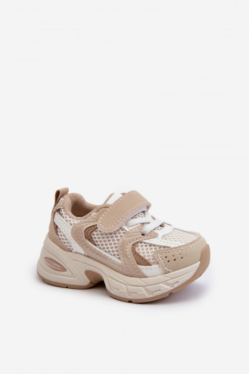 Chaussures de sport enfant modèle baskets chaussures à attaches adhésives beige Rulagia 2