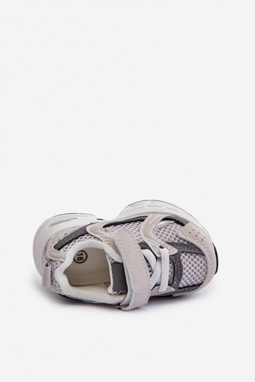 Chaussures de sport pour enfants, modèle baskets avec attaches adhésives, couleur gris Rulagia
