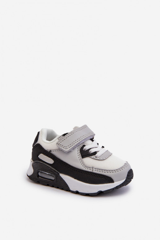 Kinder-Sneaker-Modellschuhe mit Klebeverschlüssen in der grauen Farbe Krissandra