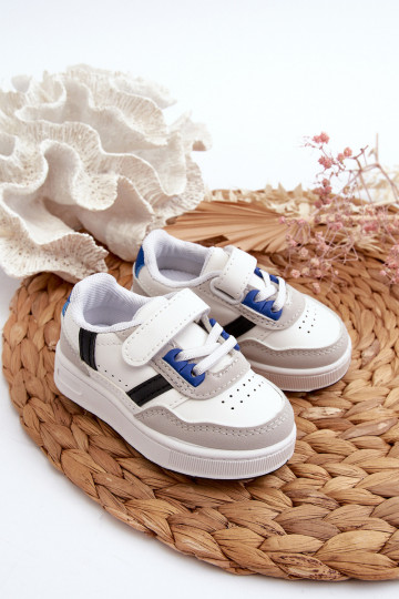 Chaussures de sport pour enfants du modèle classique de couleur blanc-bleu Marlin