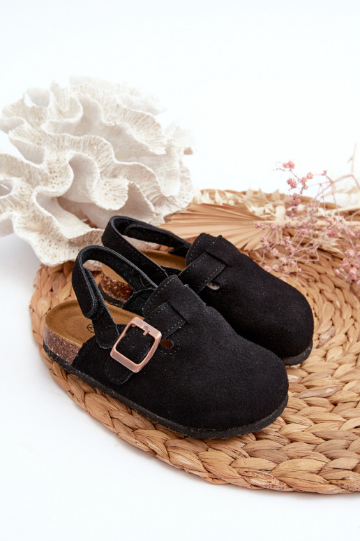 Chaussons Enfants avec plateforme de couleur noire Vulagia