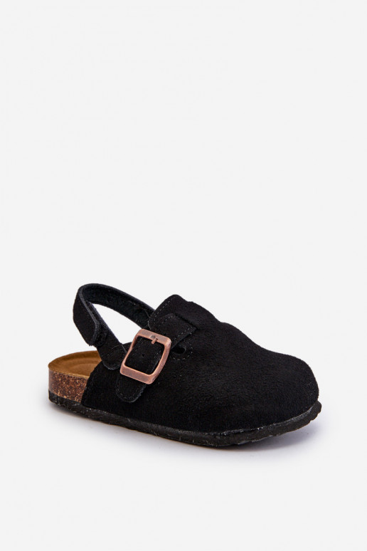 Chaussons Enfants avec plateforme de couleur noire Vulagia