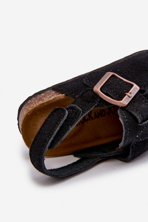 Slippers Kinderen met een platform in de zwarte kleur Vulagia Slippers Kinderen met een platform in de zwarte kleur Vulagia