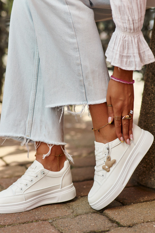 chaussures de loisirs chaussures de sport avec plateforme avec ornements couleur blanche Vinceza 13613