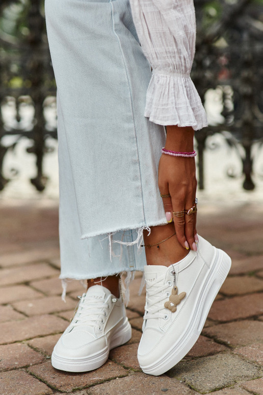 chaussures de loisirs chaussures de sport avec plateforme avec ornements couleur blanche Vinceza 13613 chaussures de loisirs chaussures de sport avec plateforme avec ornements couleur blanche Vinceza 13613