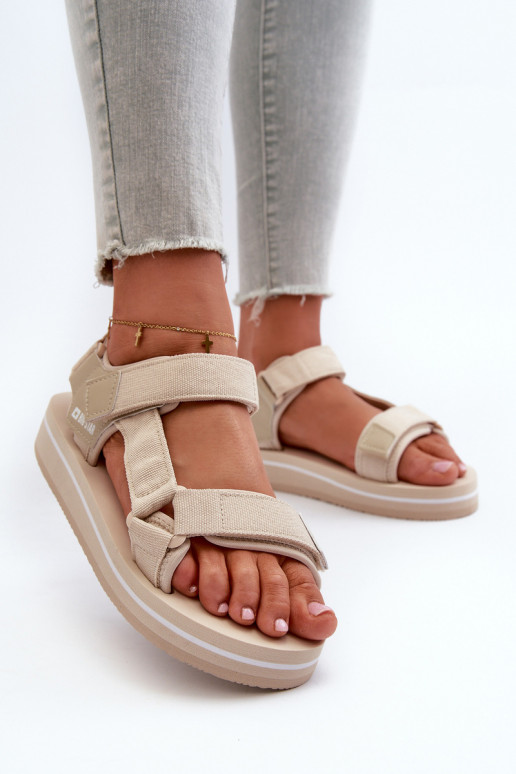 Damen Sandalen mit Plattform Big Star NN274A535 Beige