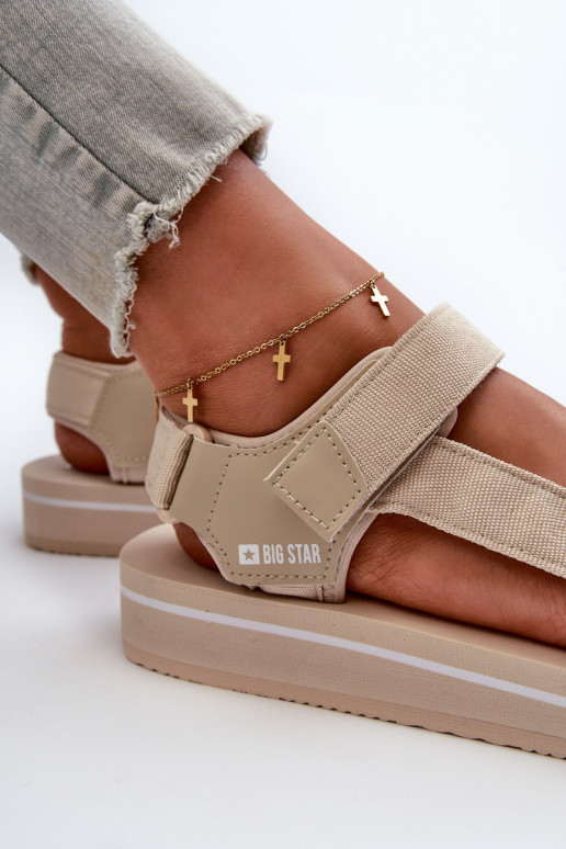 Dames sandalen met platform Big Star NN274A535 beige