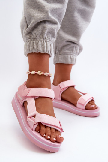 Sandales femme à plateforme Big Star NN274A533 couleur rose