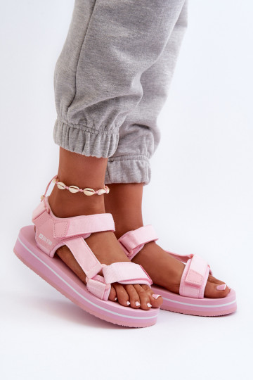 Damessandalen met platform Big Star NN274A533 roze kleur 2