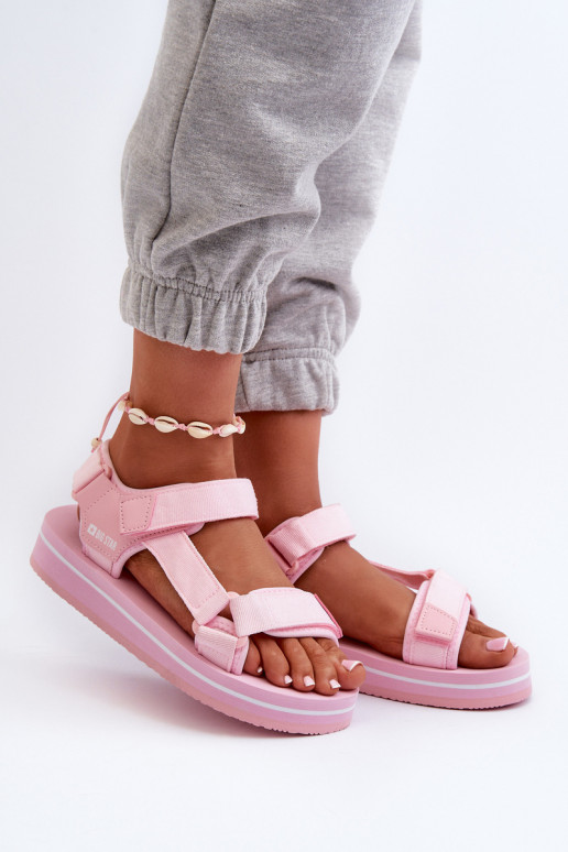 Damensandalen mit Plateau Big Star NN274A533 rosa Farbe