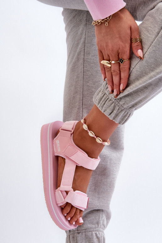 Damessandalen met platform Big Star NN274A533 roze kleur Damessandalen met platform Big Star NN274A533 roze kleur
