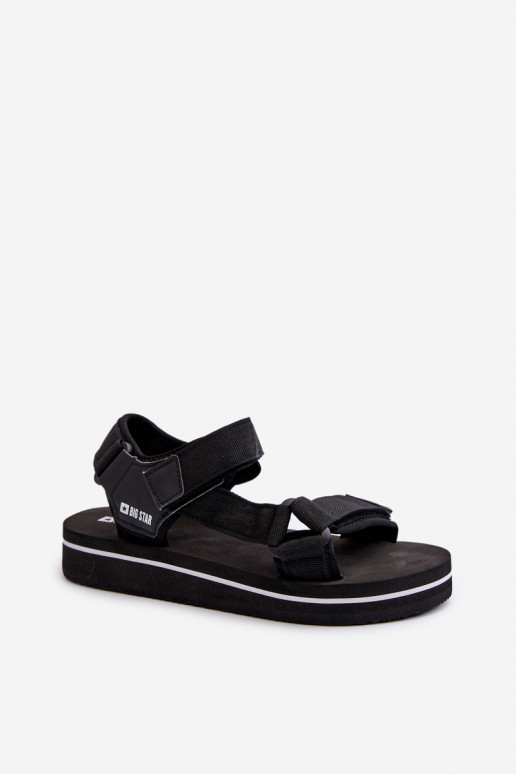 Damensandalen mit Plateau Big Star NN274A532 schwarze Farbe