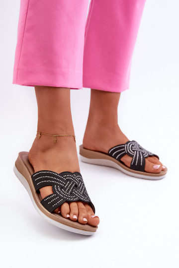 Chaussons confortables pour femmes aux yeux pétillants Inblu BV000037 noir 2