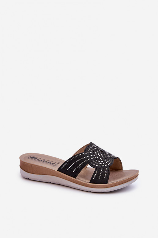 Chaussons confortables pour femmes aux yeux pétillants Inblu BV000037 noir