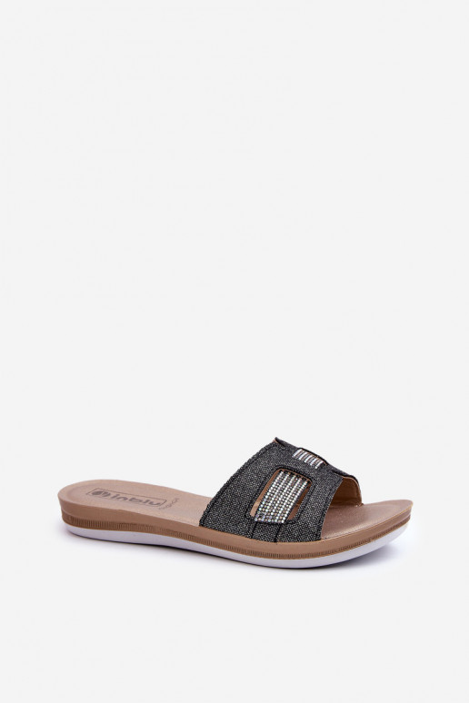 Chaussons brillants confortables Inblu BA000050 noir