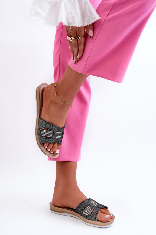 Chaussons brillants confortables Inblu BA000050 noir