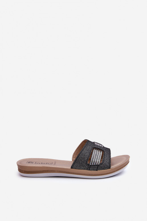 Chaussons brillants confortables Inblu BA000050 noir