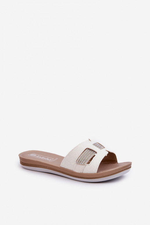 Comfortabele glanzende pantoffels Inblu BA000050 wit Comfortabele glanzende pantoffels Inblu BA000050 wit