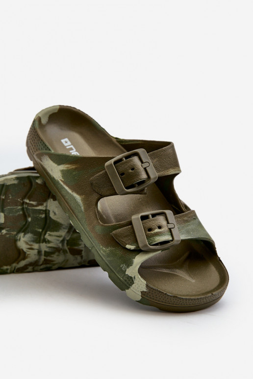 Chaussons légers pour garçon Chaussons légers à boucles de couleur kaki Adirnaca