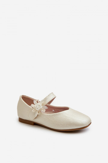 avec ballerines pailletées Enfant avec attaches adhésives beige Jeylin