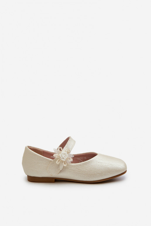 avec ballerines pailletées Enfant avec attaches adhésives beige Jeylin