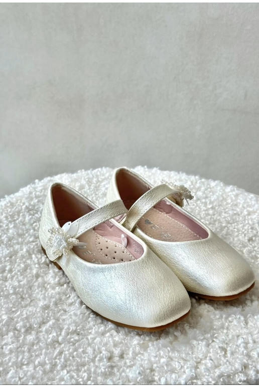avec ballerines pailletées Enfant avec attaches adhésives beige Jeylin