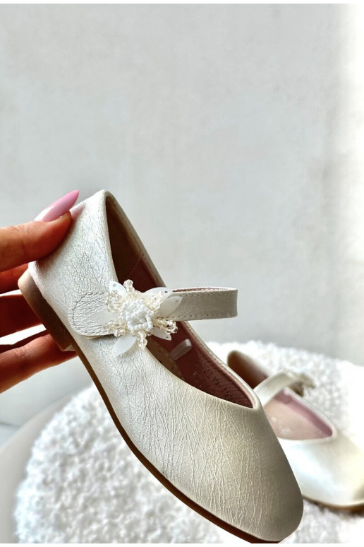 avec ballerines pailletées Enfant avec attaches adhésives beige Jeylin