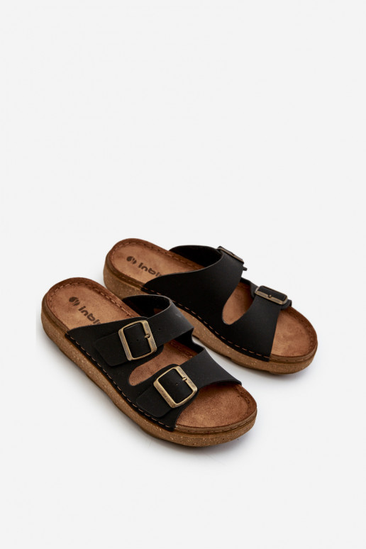 Gemakkelijk Comfortabele pantoffels Heren met gespen Inblu MT000016 zwarte kleur Gemakkelijk Comfortabele pantoffels Heren met gespen Inblu MT000016 zwarte kleur