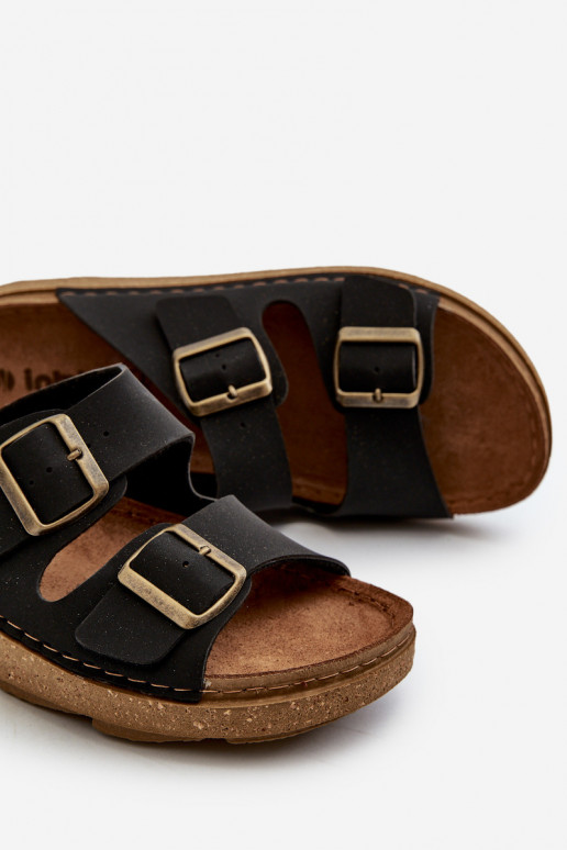 Easy Chaussons confortables Homme avec boucles Inblu MT000016 couleur noir Easy Chaussons confortables Homme avec boucles Inblu MT000016 couleur noir