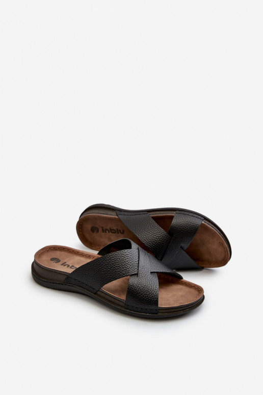 Chaussons légers et confortables en éco-cuir Inblu GV00001I noir