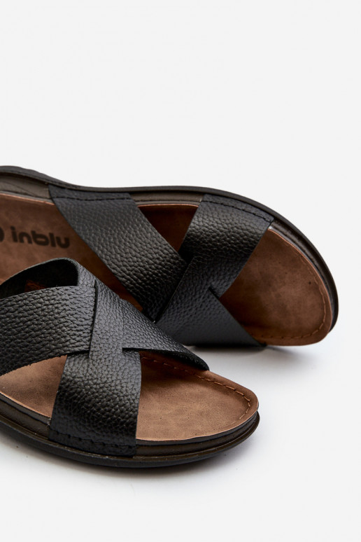 Chaussons légers et confortables en éco-cuir Inblu GV00001I noir