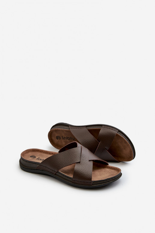 Comfortabele Light pantoffels gemaakt van ecoleer Inblu GV00001I bruin Comfortabele Light pantoffels gemaakt van ecoleer Inblu GV00001I bruin