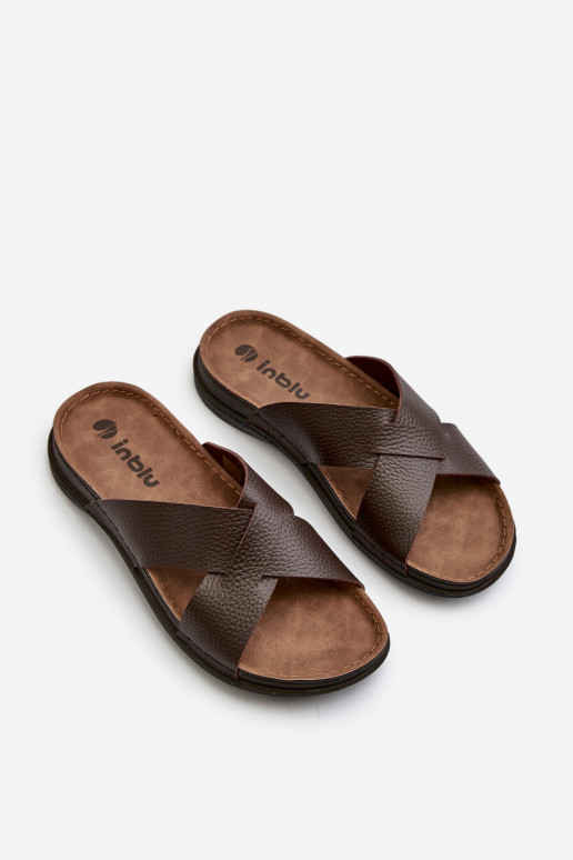 Chaussons légers confortables en cuir écologique Inblu GV00001I marron Chaussons légers confortables en cuir écologique Inblu GV00001I marron