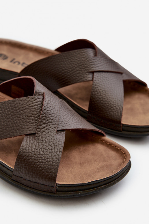 Comfortabele Light pantoffels gemaakt van ecoleer Inblu GV00001I bruin Comfortabele Light pantoffels gemaakt van ecoleer Inblu GV00001I bruin