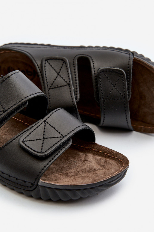 Comfortabele Slippers Heren Met Strepen Met Klittenband Inblu FM00001U Zwart Comfortabele Slippers Heren Met Strepen Met Klittenband Inblu FM00001U Zwart