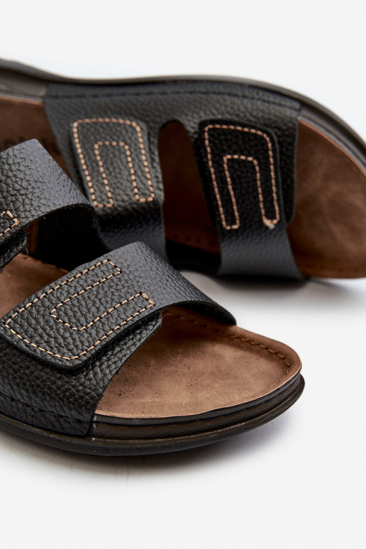 Comfortabele Slippers Heren Met Strepen Met Klittenband Inblu GV00002I Zwart Comfortabele Slippers Heren Met Strepen Met Klittenband Inblu GV00002I Zwart