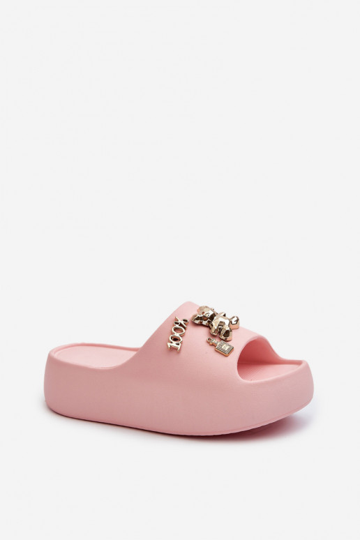 Chaussons femme Lengwa Chaussons légers avec de beaux détails de couleur rose Orchia