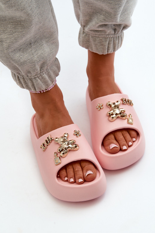 Chaussons femme Lengwa Chaussons légers avec de beaux détails de couleur rose Orchia