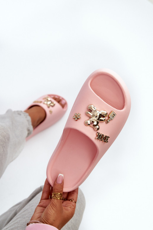 Chaussons femme Lengwa Chaussons légers avec de beaux détails de couleur rose Orchia